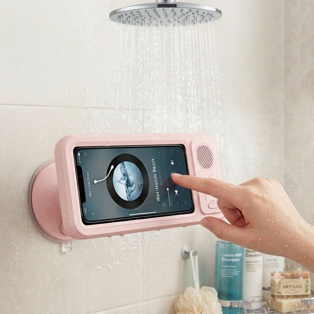 HydroSound Waterproof Shower Speaker & Phone Holder