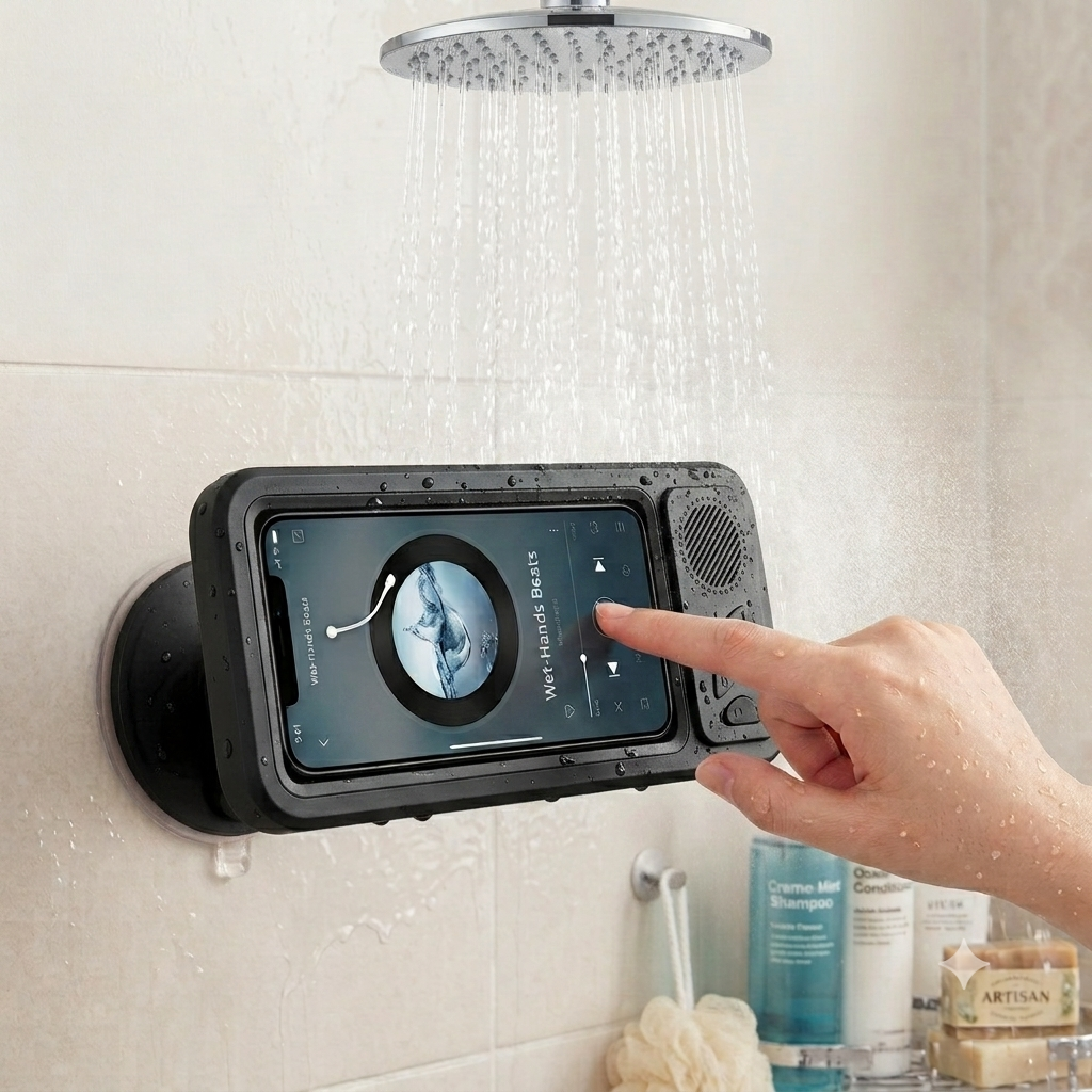HydroSound Waterproof Shower Speaker & Phone Holder